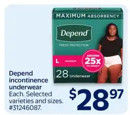 Walmart Depend incontinence underwear offer