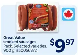 Walmart Great Value smoked sausages offer