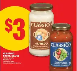 No Frills CLASSICO PASTA SAUCE varieties 410/600 mL offer