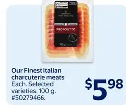 Walmart Our Finest Italian charcuterie meats offer