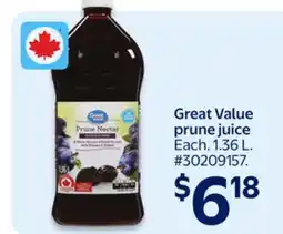 Walmart Great Value Prune Juice offer