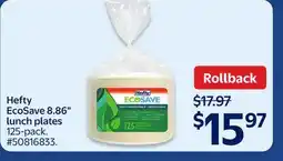 Walmart Hefty EcoSave 8.86 lunch plates offer