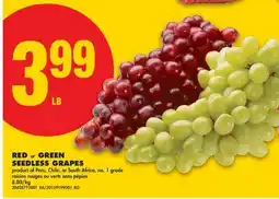 No Frills RED or GREEN SEEDLESS GRAPES offer