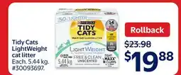 Walmart Tidy Cats LightWeight cat litter offer