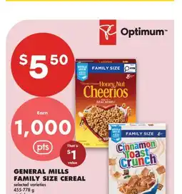 No Frills GENERAL MILLS FAMILY SIZE CEREAL offer