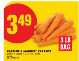 No Frills FARMER'S MARKET CARROTS, 3 LB BAG offer