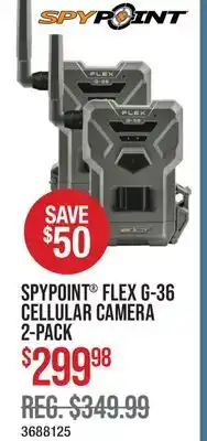 Cabela's SPYPOINT FLEX G-36 CELLULAR CAMERA 2-PACK offer