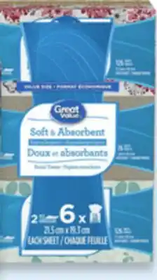 Walmart Great Value facial tissue 6-pack offer
