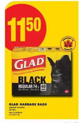 No Frills GLAD GARBAGE BAGS, 20-40' s offer