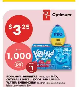 No Frills KOOL-AID JAMMERS 10x180 mL or MiO, CRYSTAL LIGHT or KOOL-AID LIQUID WATER ENHANCERS 48 mL offer