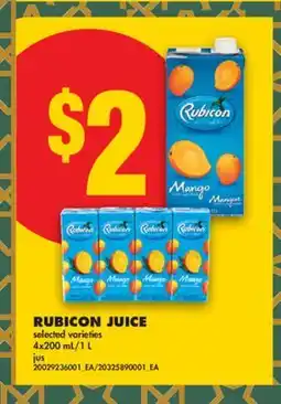 No Frills RUBICON JUICE, 4x200 mL/1 L offer