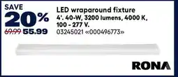 RONA RONA LED wraparound fixture 4'. 40-W, 3200 lumens, 4000 K offer