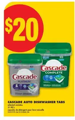 No Frills CASCADE AUTO DISHWASHER TABS, 51-90's offer