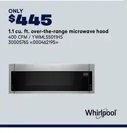 RONA Whirlpool 1.1 cu. ft. over-the-range microwave hood offer