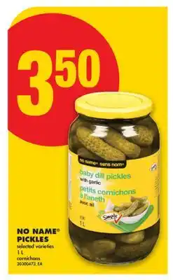 No Frills NO NAME PICKLES offer