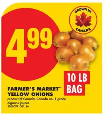 No Frills FARMER'S MARKET YELLOW ONIONS offer