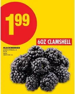 No Frills BLACKBERRIES, 6OZ CLAMSHELL offer