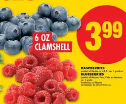 No Frills RASPBERRIES or BLUEBERRIES, 6 OZ CLAMSHELL offer