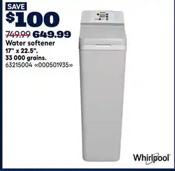 RONA Water softener 17 x 22.5. 33 000 grains offer