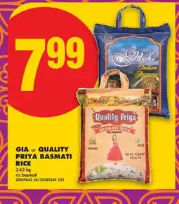 No Frills GIA or QUALITY PRIYA BASMATI RICE offer