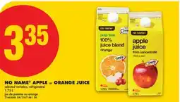 No Frills NO NAME APPLE or ORANGE JUICE offer