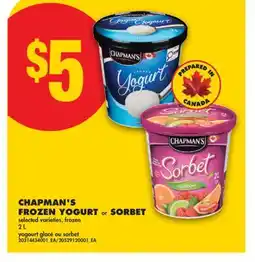 No Frills CHAPMAN'S FROZEN YOGURT or SORBET offer