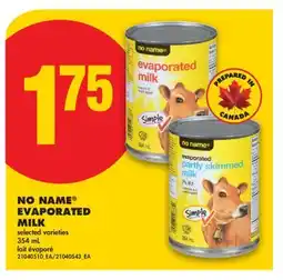 No Frills NO NAME EVAPORATED MILK offer