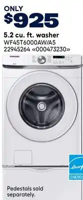 RONA Samsung 5.2 cu. ft. washer WF45T6000AW/A5 offer