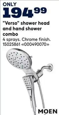 RONA MOEN Verso shower head and hand shower combo offer