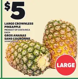 Independent Grocer LARGE CROWNLESS PINEAPPLE, EACH offer