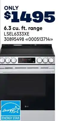 RONA LG 6.3 cu. ft. range offer