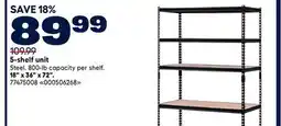RONA 18 x 36 x 72. 5-shelf unit offer