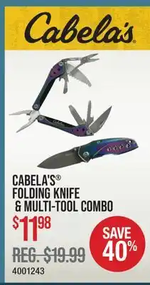 Cabela's CABELA'S FOLDING KNIFE & MULTI-TOOL COMBO offer