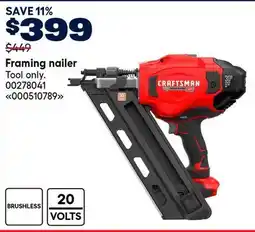 RONA CRAFTSMAN Framing nailer offer