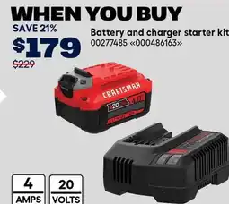 RONA CRAFSTMAN Battery and charger starter kit offer