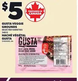 Independent Grocer GUSTA VEGGIE GROUNDS offer