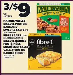 Independent Grocer NATURE VALLEY BISCUIT, PROTEIN BARS AND SWEET & SALTY, 6'S 148-210 G OR FIBRE 1 BARS, 125 G offer