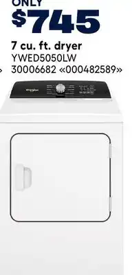 RONA WHIRLPOOL 7 cu. ft. dryer offer