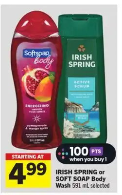 Foodland IRISH SPRING or SOFT SOAP Body Wash offer