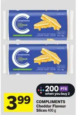 Foodland COMPLIMENTS Cheddar Flavour Slices offer