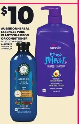 Loblaws AUSSIE OR HERBAL ESSENCES PURE PLANTS SHAMPOO OR CONDITIONER offer