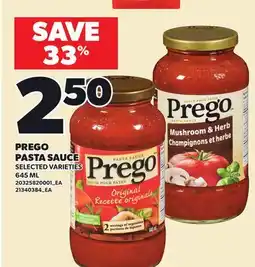 Loblaws PREGO PASTA SAUCE offer