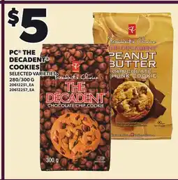 Loblaws PC THE DECADENT COOKIES, 280/300 G offer