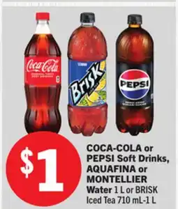 Foodland COCA-COLA or PEPSI Soft Drinks, AQUAFINA or MONTELLIER Water offer