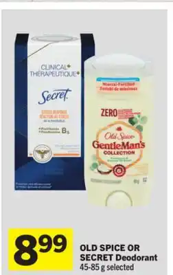 Foodland OLD SPICE OR SECRET Deodorant offer