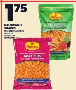 Loblaws HALDIRAM'S SNACKS, 90/150 G offer