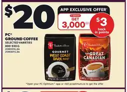 Loblaws PC GROUND COFFEE offer
