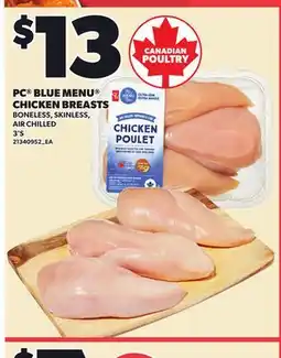Loblaws PC BLUE MENU CHICKEN BREASTS, 3'S offer