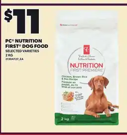 Loblaws PC NUTRITION FIRST DOG FOOD offer