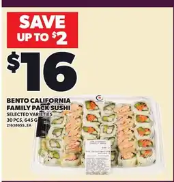 Loblaws BENTO CALIFORNIA FAMILY PACK SUSHI offer
